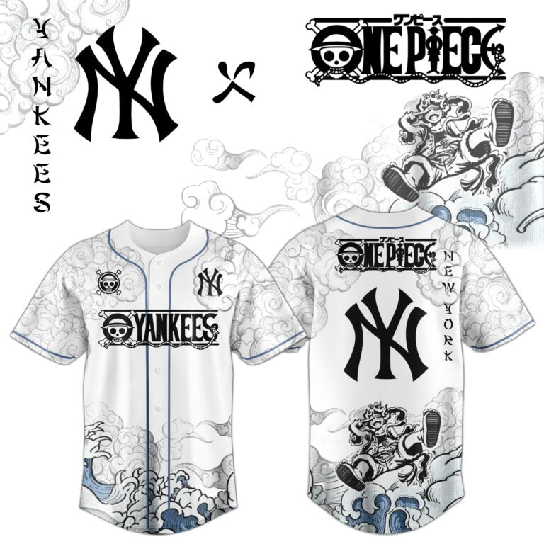 LIMITED EDITION - NEW CUSTOMIZED MLB01 NYY NEW YORK YANKEES x ONE PIECE BASEBALL JERSEY & CAP