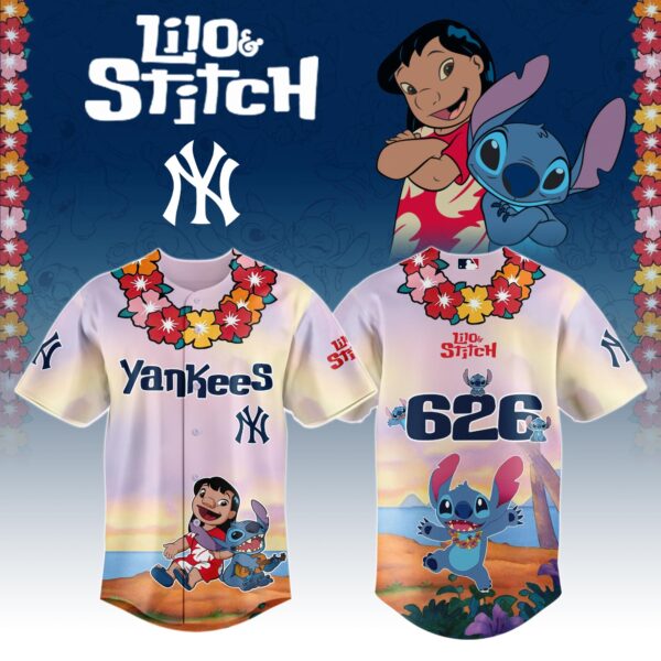 LIMITED EDITION - NEW CUSTOMIZED MLB01 NY YANKEES x LILO & STITCH BASEBALL JERSEY