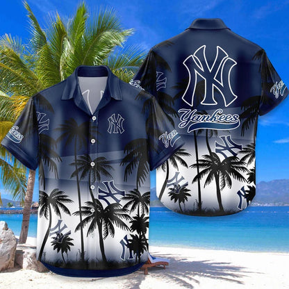 [FLASH SALE] NEW CUSTOMIZED MLB01 NYY NEW YORK YANKEES UNISEX HAWAIIAN SHIRT & SHORTS SET