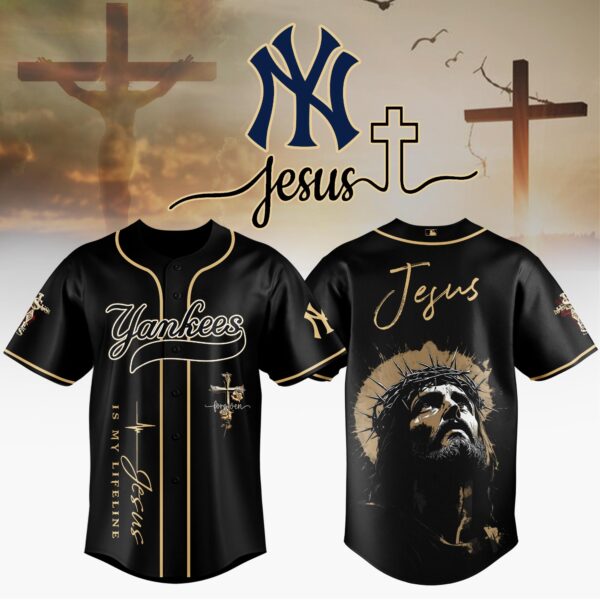 LIMITED EDITION - NEW CUSTOMIZED MLB01 NYY NEW YORK YANKEES x JESUS CHRIST JERSEY