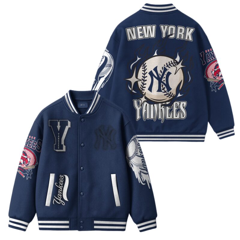 LIMITED EDITION - NEW CUSTOMIZED MLB01 NY YANKEES SATIN VARSITY & BASEBALL JACKET