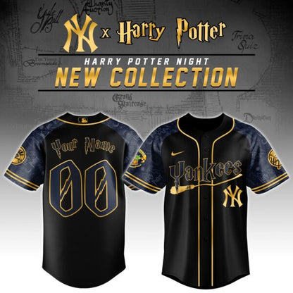 LIMITED EDITION - NEW CUSTOMIZED MLB01 NYY NEW YORK YANKEES x HARRY POTTER BASEBALL JERSEY