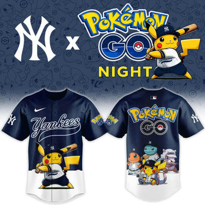LIMITED EDITION - NEW CUSTOMIZED MLB01 NYY NEW YORK YANKEES x POKEMON BASEBALL JERSEY & CAP