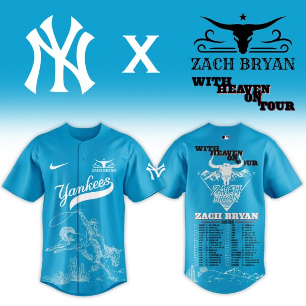 LIMITED EDITION - NEW CUSTOMIZED MLB01 NYY NEW YORK YANKEES x ZACH BRYAN BASEBALL JERSEY & CAP