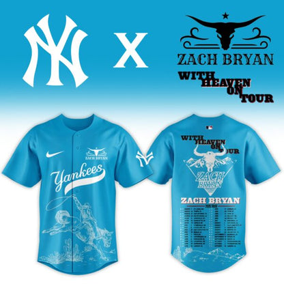 LIMITED EDITION - NEW CUSTOMIZED MLB01 NYY NEW YORK YANKEES x ZACH BRYAN BASEBALL JERSEY & CAP
