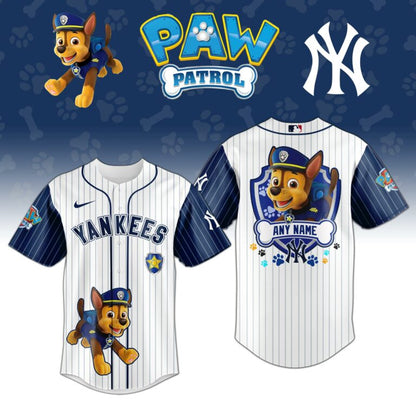 LIMITED EDITION - NEW CUSTOMIZED MLB01 NYY NEW YORK YANKEES x PAW PATROL BASEBALL JERSEY & CAP