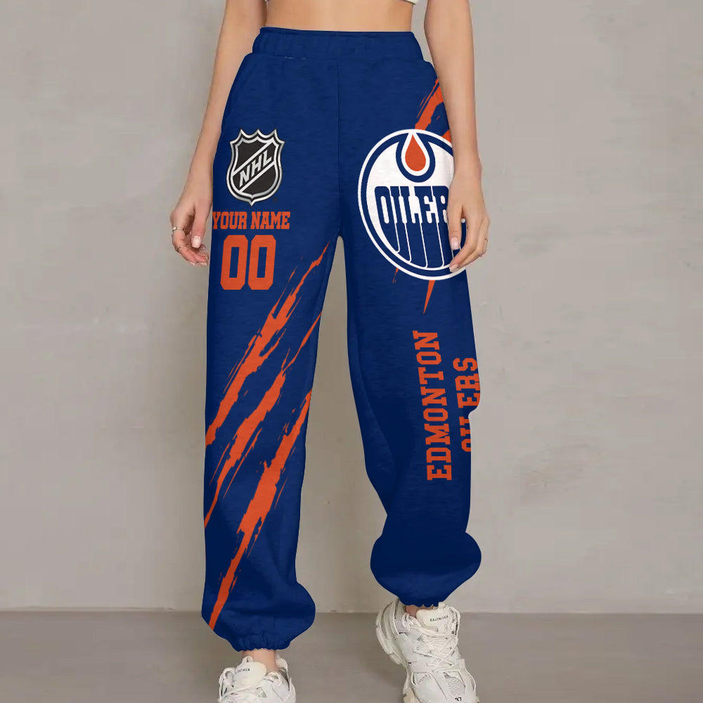 LIMITED EDITION - NEW CUSTOMIZED NHL03 EMO EDMONTON OILERS UNISEX LONG PANTS