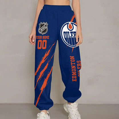 LIMITED EDITION - NEW CUSTOMIZED NHL03 EMO EDMONTON OILERS UNISEX LONG PANTS