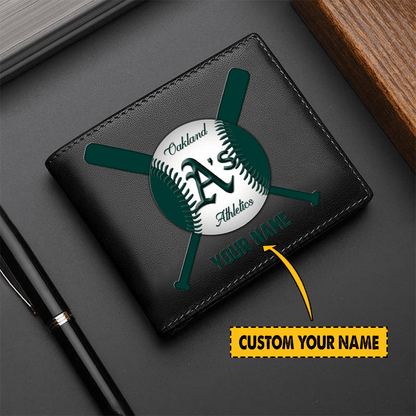 LIMITED EDITION - NEW CUSTOMIZED MLB23 OAS OAKLAND ATHLETICS LEATHER WALLET