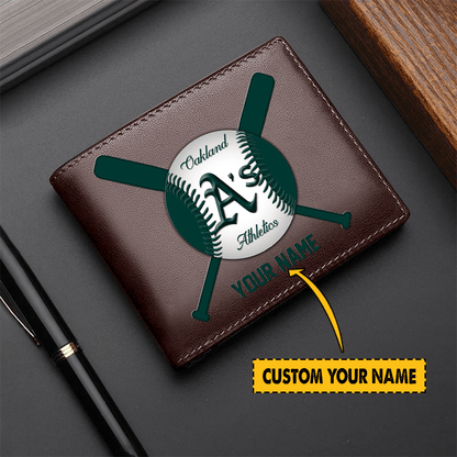 LIMITED EDITION - NEW CUSTOMIZED MLB23 OAS OAKLAND ATHLETICS LEATHER WALLET