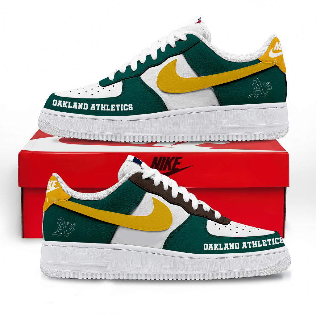 LIMITED EDITION - NEW CUSTOMIZED MLB23 OAS OAKLAND ATHLETICS AF1 SNEAKERS