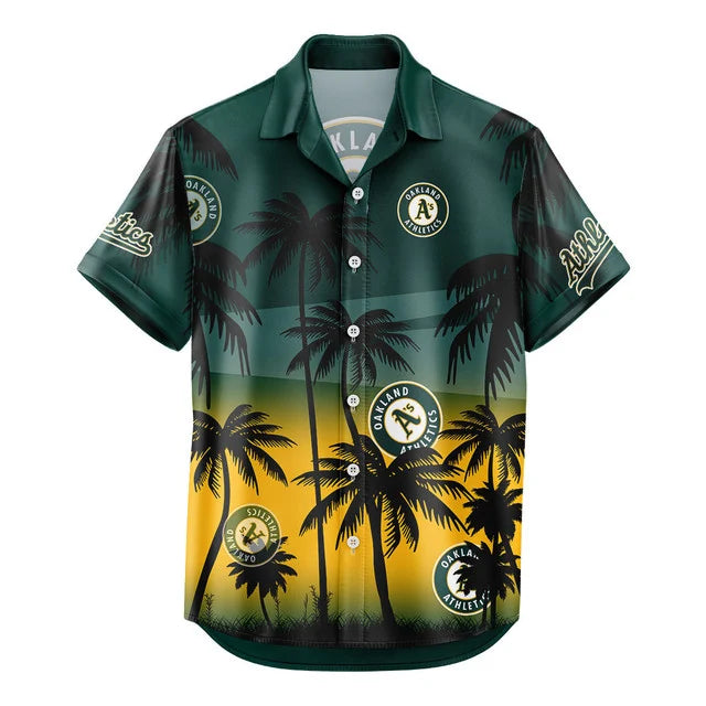 LIMITED EDITION - NEW CUSTOMIZED MLB23 OAS OAKLAND ATHLETICS UNISEX HAWAIIAN SHIRT & SHORTS SET
