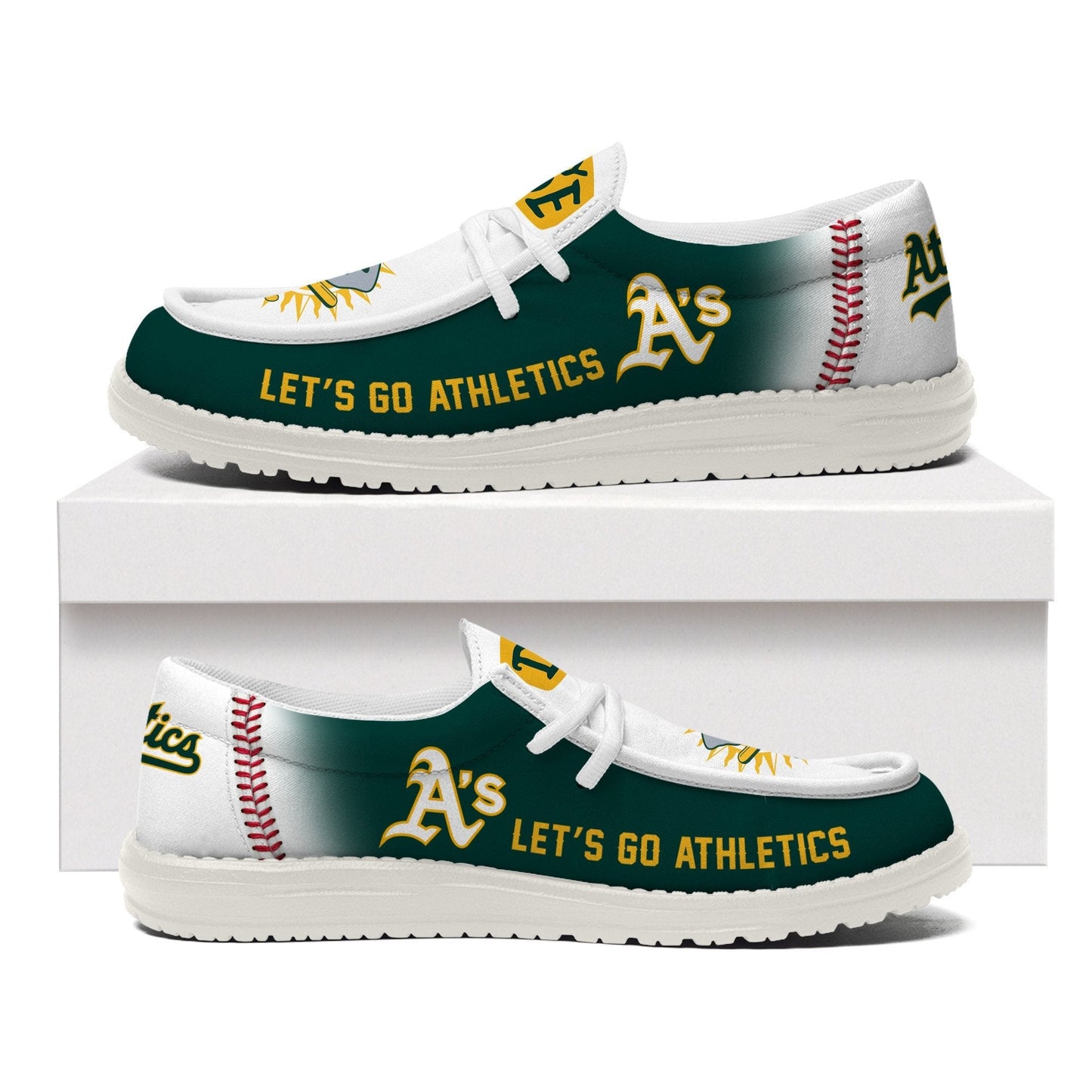 LIMITED EDITION - NEW CUSTOMIZED MLB23 OAS OAKLAND ATHLETICS LOAFER SHOES