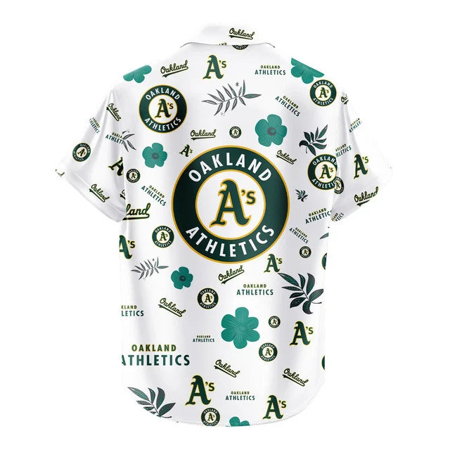 LIMITED EDITION - NEW CUSTOMIZED MLB23 OAS OAKLAND ATHLETICS UNISEX HAWAIIAN SHIRT & SHORTS SET