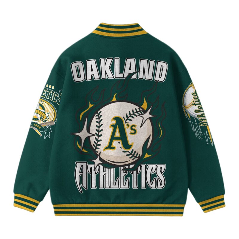 LIMITED EDITION - NEW CUSTOMIZED MLB23 OL ATHLETICS SATIN VARSITY & BASEBALL JACKET