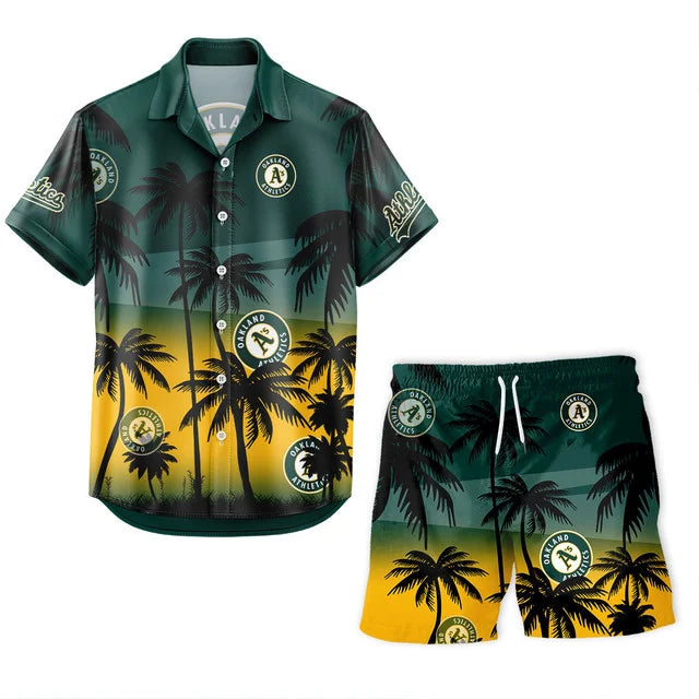 LIMITED EDITION - NEW CUSTOMIZED MLB23 OAS OAKLAND ATHLETICS UNISEX HAWAIIAN SHIRT & SHORTS SET