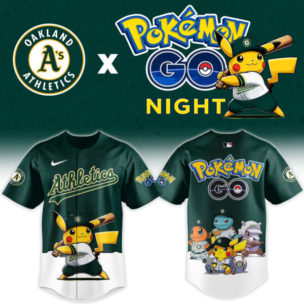 LIMITED EDITION - NEW CUSTOMIZED MLB23 OAS OAKLAND ATHLETICS x POKEMON BASEBALL JERSEY & CAP
