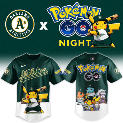 LIMITED EDITION - NEW CUSTOMIZED MLB23 OAS OAKLAND ATHLETICS x POKEMON BASEBALL JERSEY & CAP