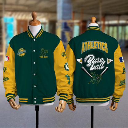 LIMITED EDITION - NEW PREMIUM MLB23 OAS OAKLAND ATHLETICS SATIN VARSITY JACKET