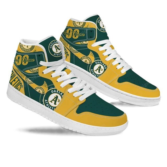 LIMITED EDITION - NEW CUSTOMIZED MLB23 OL ATHLETICS AIR JORDAN SNEAKERS