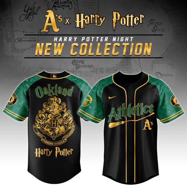 LIMITED EDITION - NEW CUSTOMIZED MLB23 OL ATHLETICS x HARRY POTTER BASEBALL JERSEY & CAP
