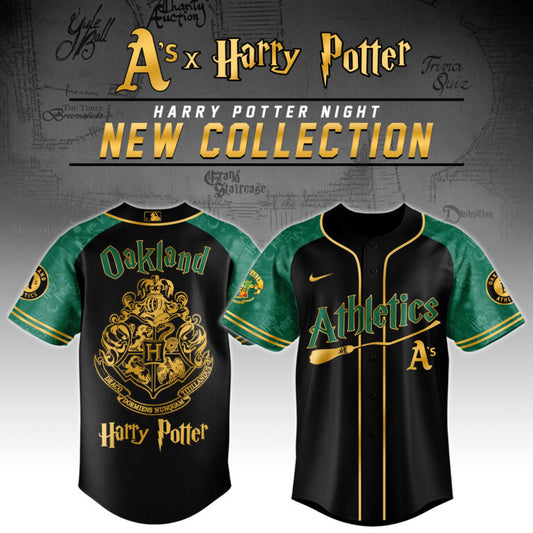 LIMITED EDITION - NEW CUSTOMIZED MLB23 OL ATHLETICS x HARRY POTTER BASEBALL JERSEY & CAP