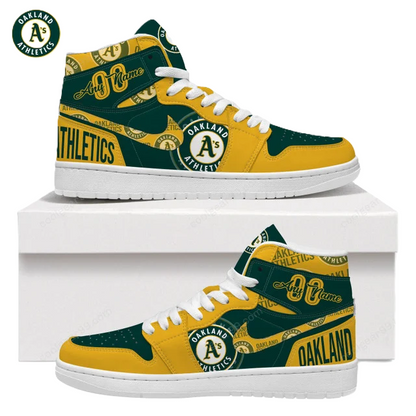 LIMITED EDITION - NEW CUSTOMIZED MLB23 OL ATHLETICS AIR JORDAN SNEAKERS