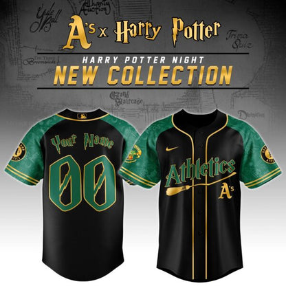 LIMITED EDITION - NEW CUSTOMIZED MLB23 OAS OAKLAND ATHLETICS x HARRY POTTER BASEBALL JERSEY