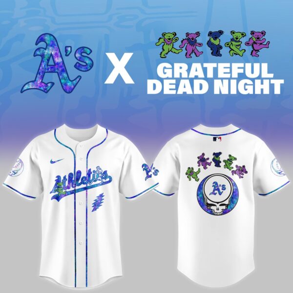 LIMITED EDITION - NEW CUSTOMIZED MLB23 OL ATHLETICS x GRATEFUL DEAD BASEBALL JERSEY