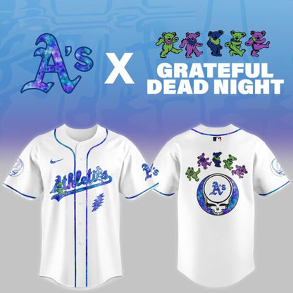 LIMITED EDITION - NEW CUSTOMIZED MLB23 OL ATHLETICS x GRATEFUL DEAD BASEBALL JERSEY