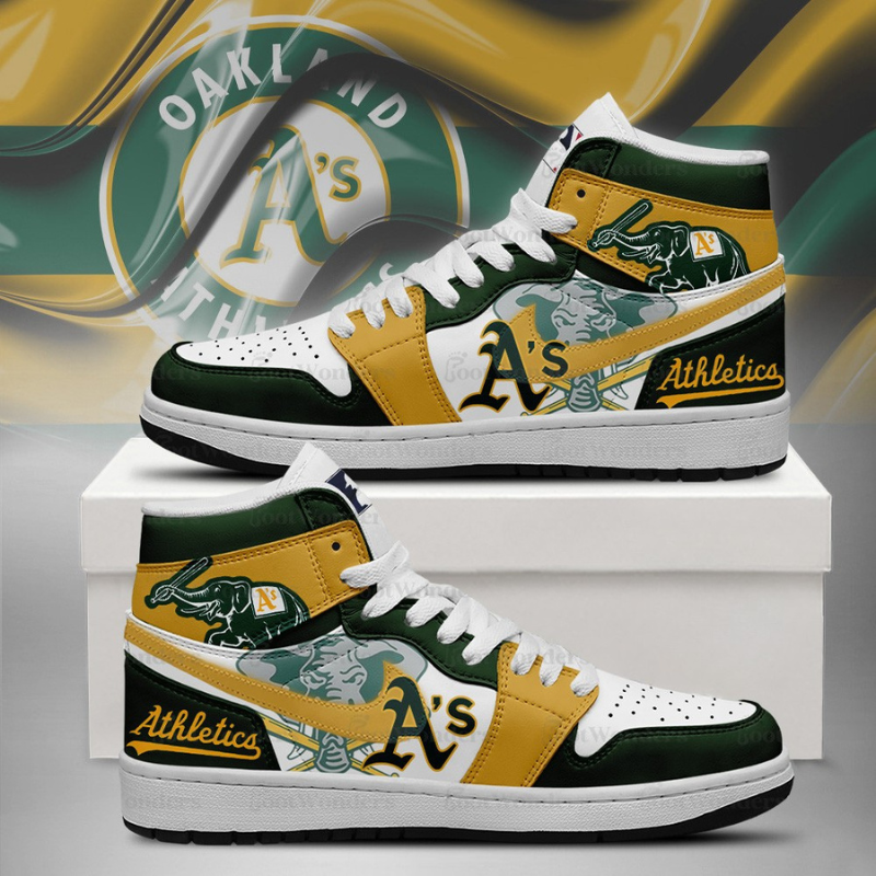 LIMITED EDITION - NEW CUSTOMIZED MLB23 OAS OAKLAND ATHLETICS AIR JORDAN SNEAKERS