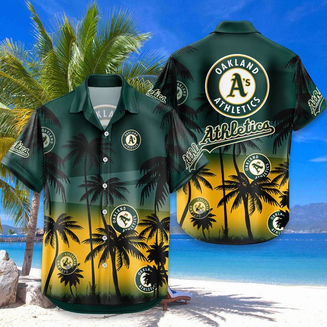 LIMITED EDITION - NEW CUSTOMIZED MLB23 OAS OAKLAND ATHLETICS UNISEX HAWAIIAN SHIRT & SHORTS SET
