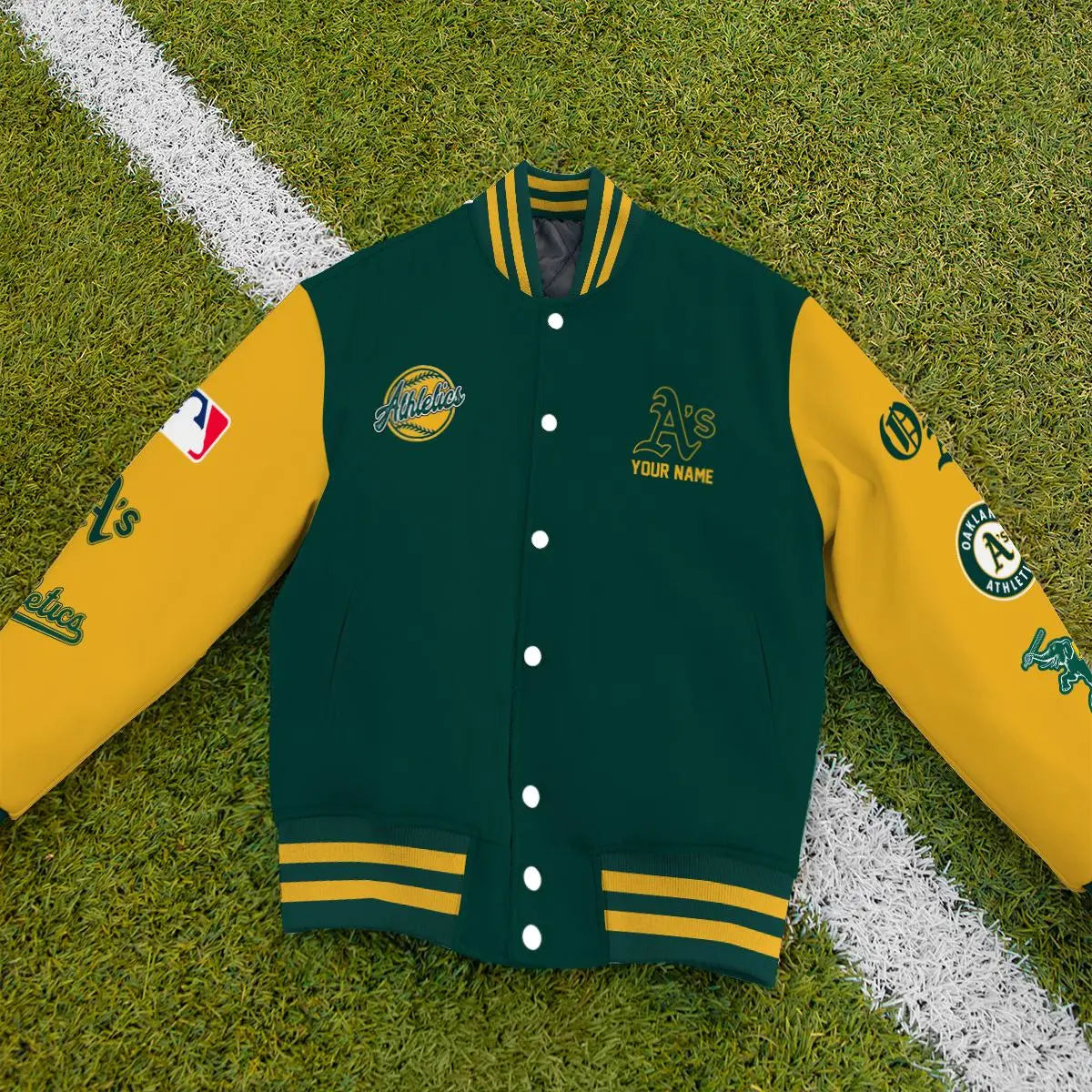 LIMITED EDITION - NEW PREMIUM MLB23 OAS OAKLAND ATHLETICS SATIN VARSITY JACKET