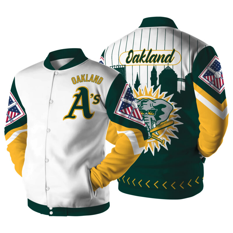 LIMITED EDITION - NEW CUSTOMIZED MLB23 OL ATHLETICS SATIN VARSITY & BASEBALL JACKET