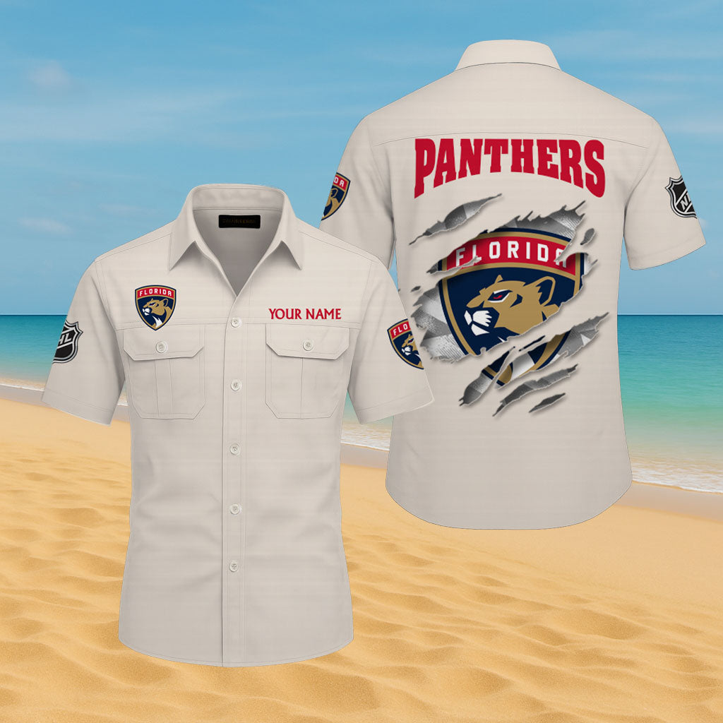 LIMITED EDITION - NEW CUSTOMIZED NHL01 FPT FLORIDA PANTHERS CARGO SHIRT
