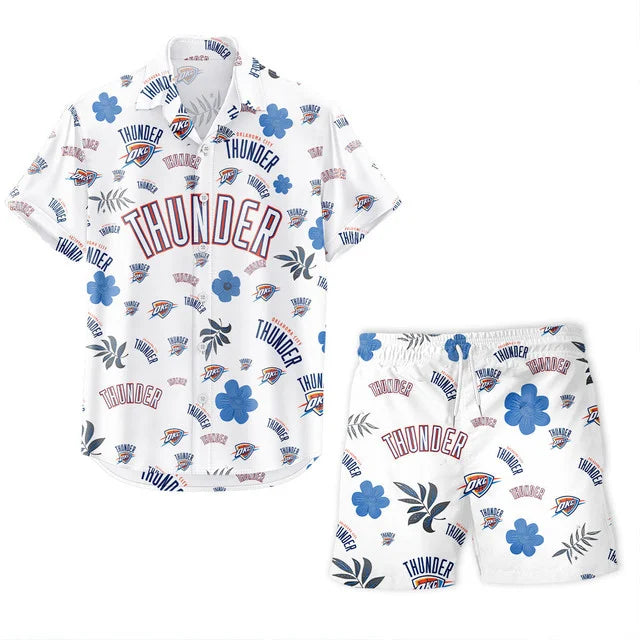 LIMITED EDITION - NEW CUSTOMIZED NBA01 OCT OKLAHOMA CITY THUNDER UNISEX HAWAIIAN SHIRT & SHORTS SET