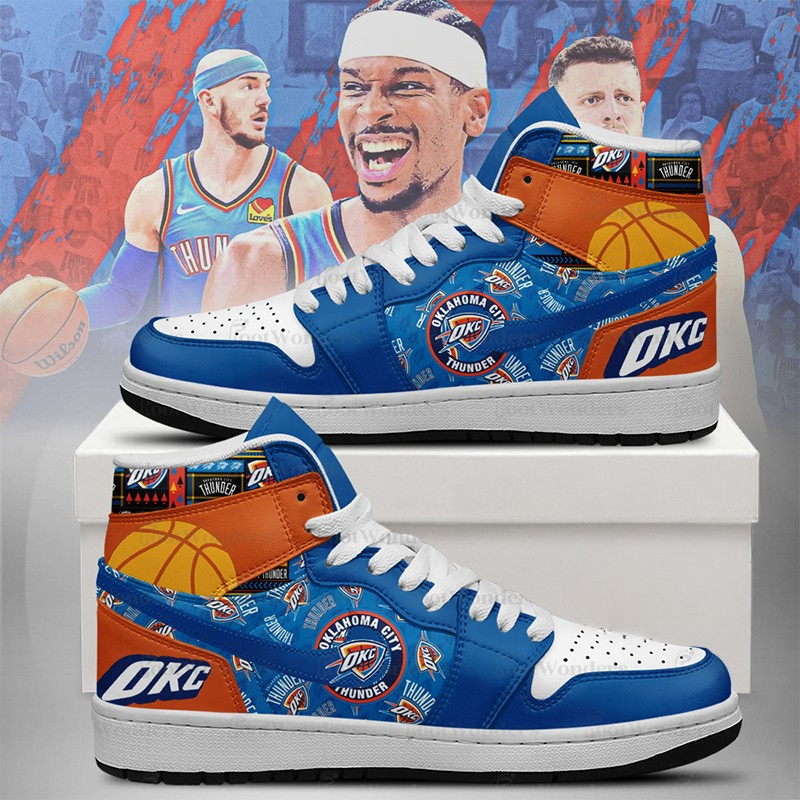 [HOT DEAL] NEW CUSTOMIZED NBA01 OCT OKLAHOMA CITY THUNDER AIR JORDAN SNEAKERS