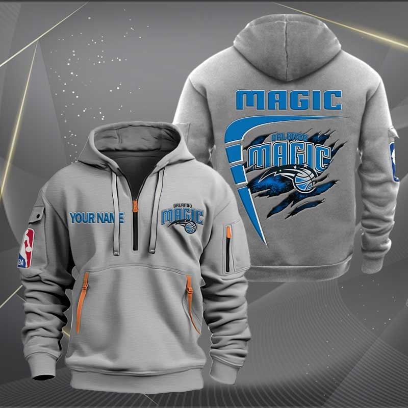 [HOT DEAL] NEW CUSTOMIZED NBA15 OM ORLANDO MAGIC QUARTER ZIP HOODIE