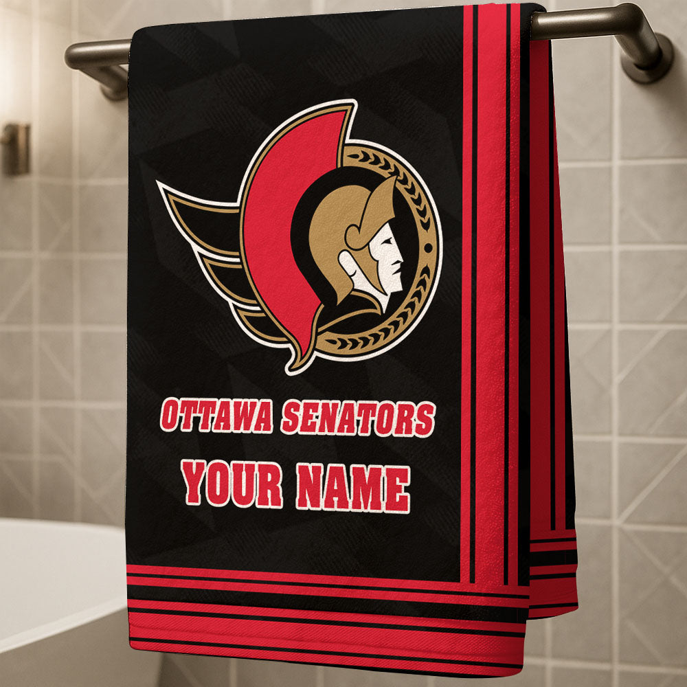 LIMITED EDITION - NEW CUSTOMIZED NHL29 OSN OTTAWA SENATORS BEACH & BATH TOWEL