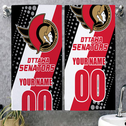 LIMITED EDITION - NEW CUSTOMIZED NHL29 OSN OTTAWA SENATORS BEACH & BATH TOWEL