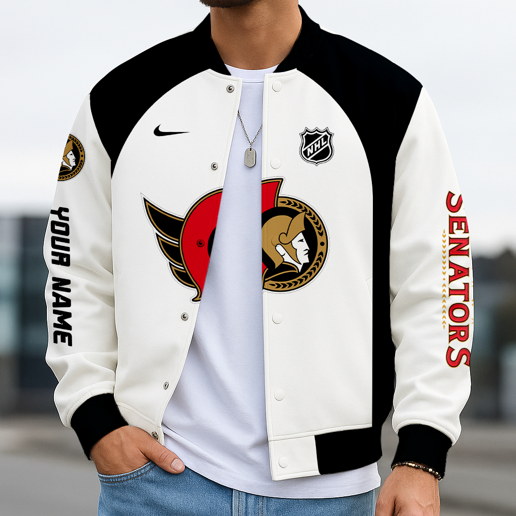 LIMITED EDITION - NEW CUSTOMIZED NHL29 OSN OTTAWA SENATORS SATIN VARSITY JACKET & BASEBALL JACKET