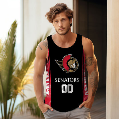 LIMITED EDITION - NEW CUSTOMIZED NHL29 OSN OTTAWA SENATORS UNISEX TANK TOP