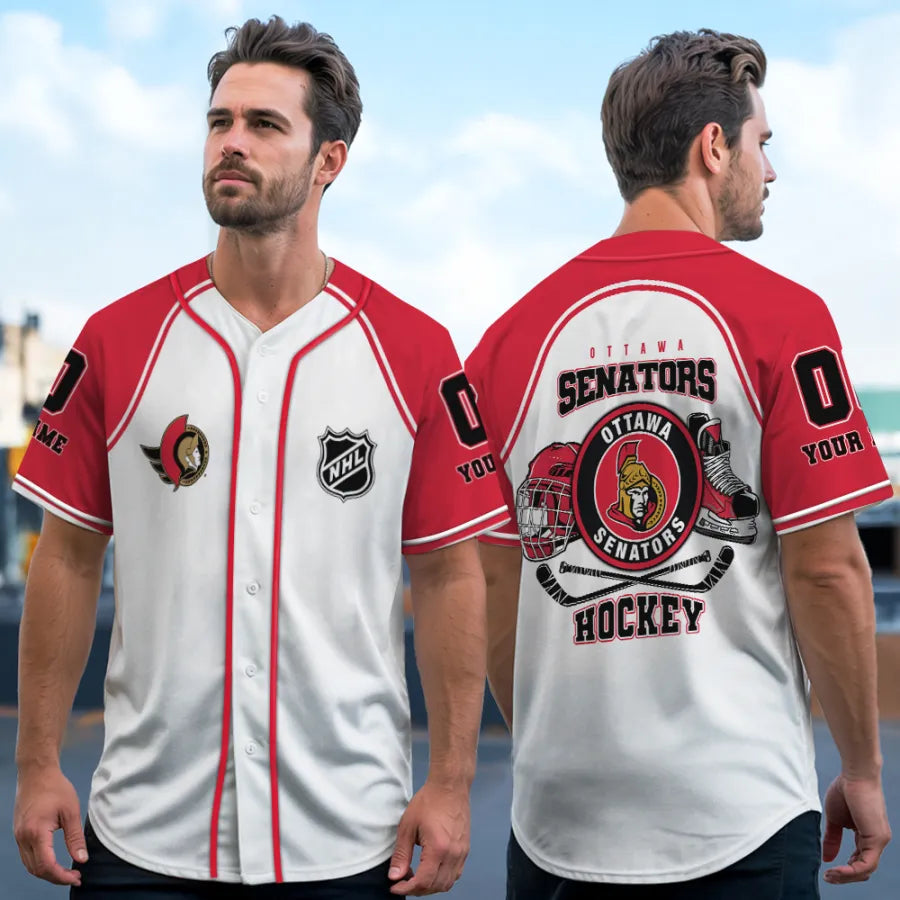 LIMITED EDITION - NEW CUSTOMIZED NHL29 OSN OTTAWA SENATORS BASEBALL JERSEY