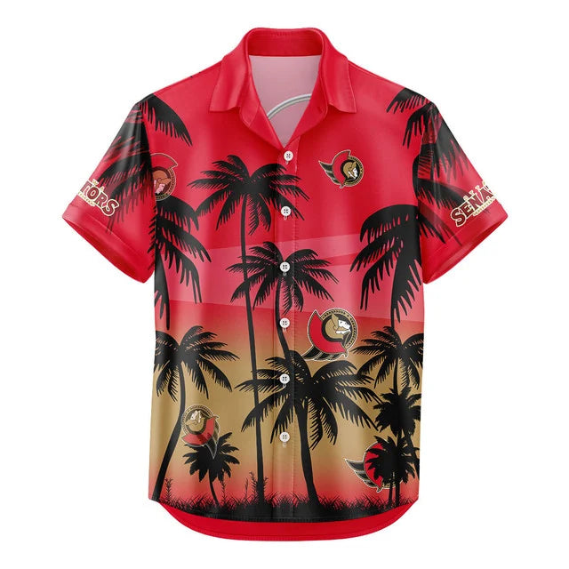 LIMITED EDITION - NEW CUSTOMIZED NHL29 OSN OTTAWA SENATORS UNISEX HAWAIIAN SHIRT & SHORTS SET