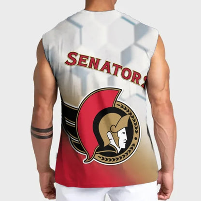 LIMITED EDITION - NEW CUSTOMIZED NHL29 OSN OTTAWA SENATORS TANK TOP & GYM SHIRT