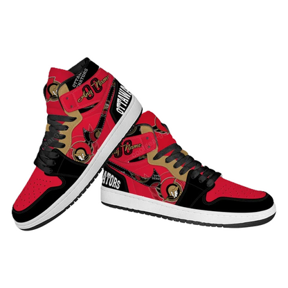 LIMITED EDITION - NEW CUSTOMIZED NHL29 OT SENATORS AIR JORDAN SNEAKERS