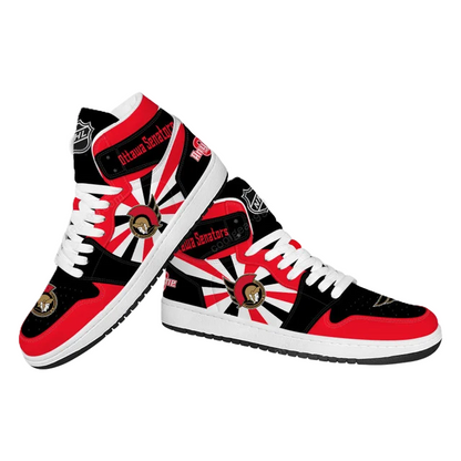 LIMITED EDITION - NEW CUSTOMIZED NHL29 OT SENATORS AIR JORDAN SNEAKERS