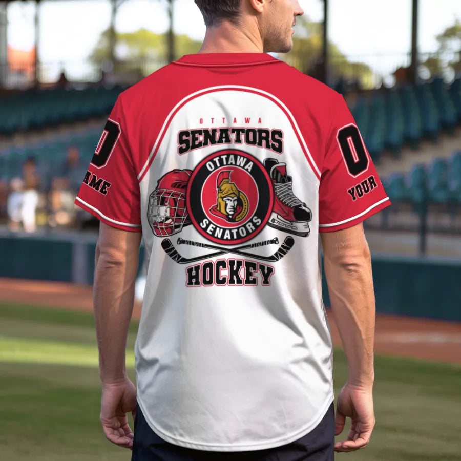 LIMITED EDITION - NEW CUSTOMIZED NHL29 OSN OTTAWA SENATORS BASEBALL JERSEY