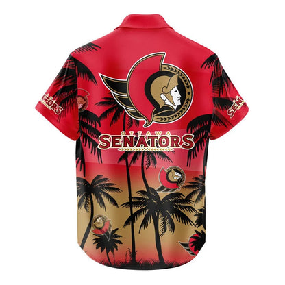 LIMITED EDITION - NEW CUSTOMIZED NHL29 OSN OTTAWA SENATORS UNISEX HAWAIIAN SHIRT & SHORTS SET