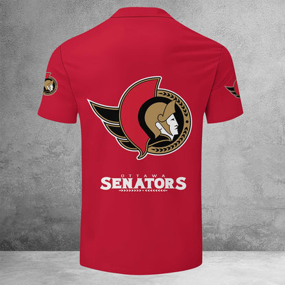 LIMITED EDITION - NEW CUSTOMIZED NHL29 OSN OTTAWA SENATORS ZIP POLO SHIRT